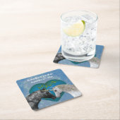 Kissing Unicorns Cute Personalized Wedding  Kartonnen Onderzetters (Insitu)