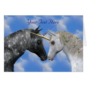 Kissing Unicorns Fantasy Card