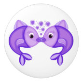 KISSING VIS KERAMISCHE KNOP (Voorkant)