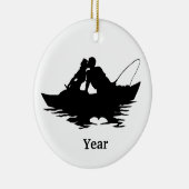 Kissing Vist Couple Silhouette Holiday Ornament (Rechts)