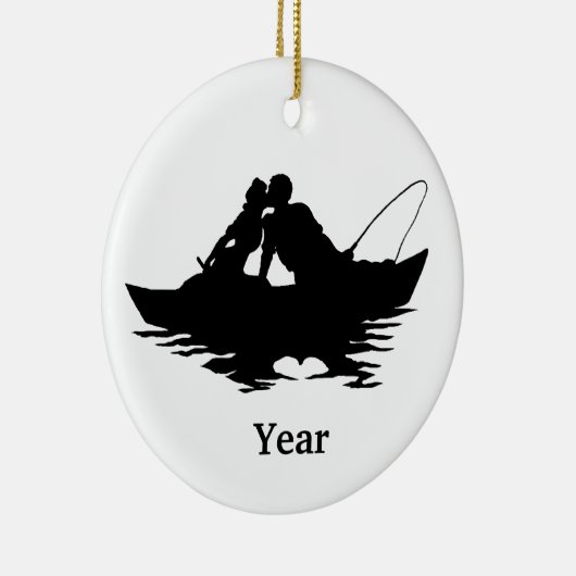 Kissing Vist Couple Silhouette Holiday Ornament (Rechts)