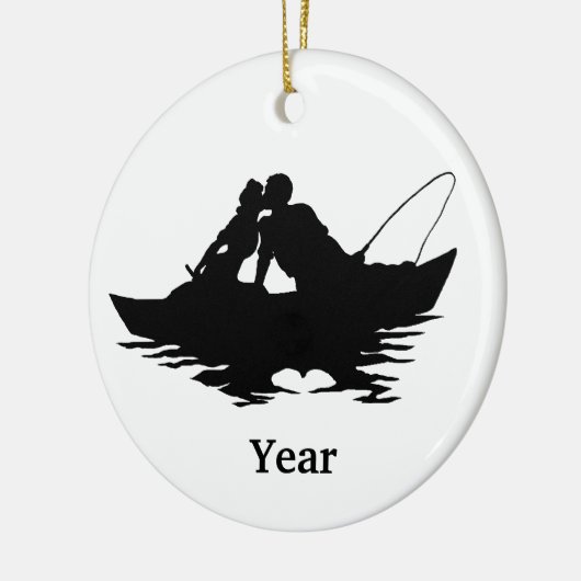 Kissing Vist Couple Silhouette Holiday Ornament (Links)