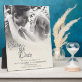 Kissing Wedding Couple in Monochrome Fotoplaat (Zijkant)