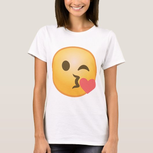 Kissing Winking Emoji T-shirt (Voorkant)