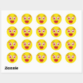 Kissing Yellow Face Ronde Sticker (Vel)
