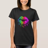 Kissinglips in heldere kleuren lipstick die Mo kus T-shirt (Voorkant)