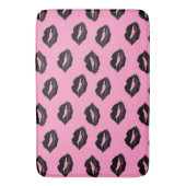Kissinglips Patroonroze en zwart Badmat (Voorkant Verticaal)