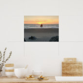 Kissingrots in Gold Beach Oregon op Sunset Poster (Keuken)