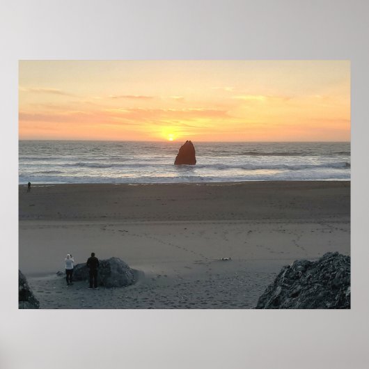 Kissingrots in Gold Beach Oregon op Sunset Poster (Voorkant)