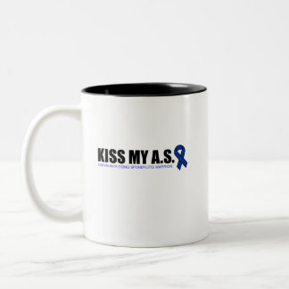 KissMyAS - Ankylosing Spondylitis Awareness Gifts Tweekleurige Koffiemok