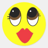Kissy Face Ronde Sticker (Voorkant)