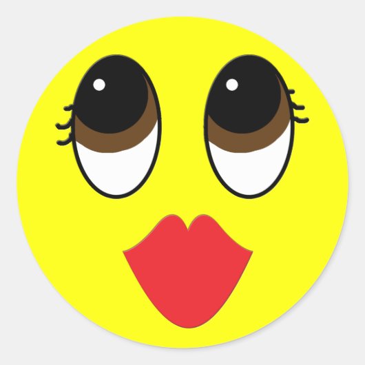 Kissy Face Ronde Sticker (Voorkant)
