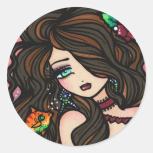 "Kissy Fish" Zeemeermin Stickers