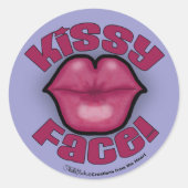 Kissy gezicht lippen ronde sticker (Voorkant)
