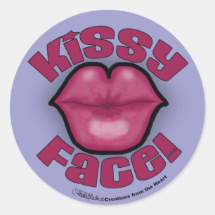Kissy gezicht lippen ronde sticker