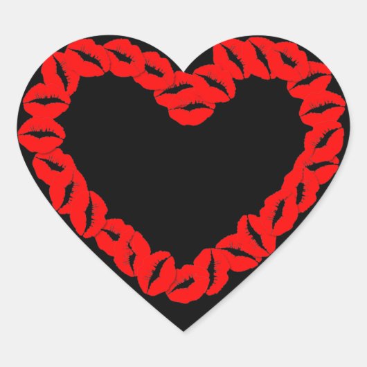 Kissy Heart Hart Sticker (Voorkant)