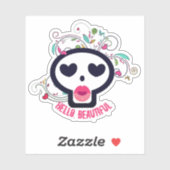 Kissy lippen schedel skelet gepersonaliseerde stic sticker (Vel)