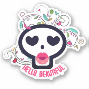 Kissy lippen schedel skelet gepersonaliseerde stic sticker
