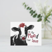 Kissy Lips Cow in the MOOd for Love Briefkaart (Staand voorkant)