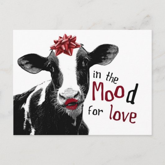 Kissy Lips Cow in the MOOd for Love Briefkaart (Voorkant)