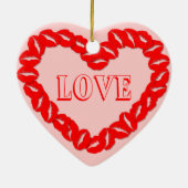 Kissy Lips Heart Keramisch Ornament (Achterkant)