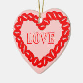 Kissy Lips Heart Keramisch Ornament (Links)