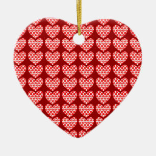 Kissy Lips Hearts Keramisch Ornament