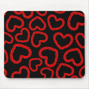 Kissy Lips Hearts Muismat