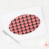 Kissy Lips Hearts Ovale Sticker (Envelop)