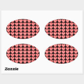 Kissy Lips Hearts Ovale Sticker (Vel)
