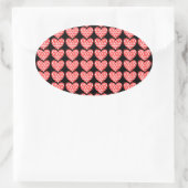 Kissy Lips Hearts Ovale Sticker (Tas)