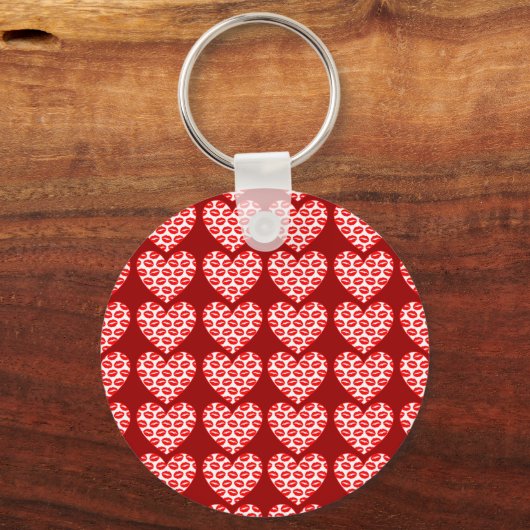 Kissy Lips Hearts Sleutelhanger (Voorkant)