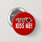 Kissy rode lippen knop ronde button 5,7 cm (Voorkant /achterkant)