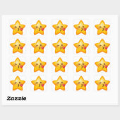 Kissy Star Emoji-Stickers Vierkante Sticker (Vel)