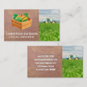Kist met producten | Boer op tractor Visitekaartje (Voorkant / Achterkant)
