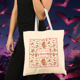 Kist met roze rozen vleermuizen tote bag