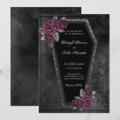 Kist met rozen gotische trouw uitnodiging (Voorkant / Achterkant)