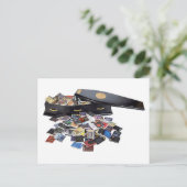 Kist vol boeken briefkaart (Staand voorkant)