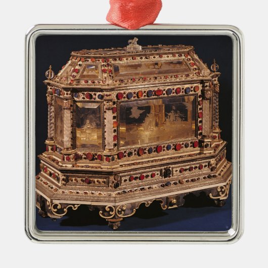 Kist voor huwelijk, 1753 metalen ornament (Voorkant)