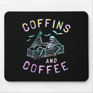 Kisten En Koffie Grappig Skelet Tie Dye Retro Ha Muismat