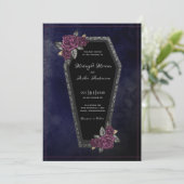 Kistrozen Sprankelen Marineblauw Halloween Trouw  Kaart (Staand voorkant)