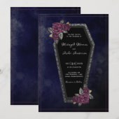 Kistrozen Sprankelen Marineblauw Halloween Trouw  Kaart (Voorkant / Achterkant)