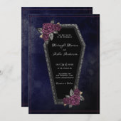 Kistrozen Sprankelen Navyblauw Halloween Bruiloft  Kaart (Voorkant / Achterkant)