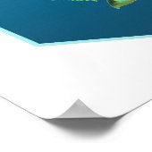 Kistvis - ontwerp verloop blauwe achtergrond | poster (Hoek)