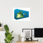 Kistvis - ontwerp verloop blauwe achtergrond | poster (Thuiskantoor)