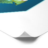 Kistvis - ontwerp verloop blauwe achtergrond | poster (Hoek)