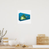 Kistvis - ontwerp verloop blauwe achtergrond | poster (Keuken)