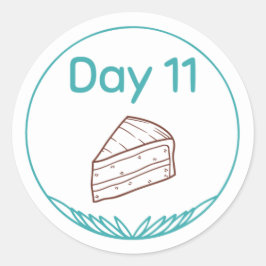 Kit 11 voor chocolade-gebit ronde sticker