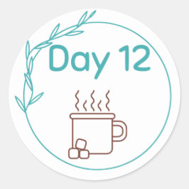 Kit 12 voor chocolade-gebit ronde sticker