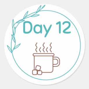 Kit 12 voor chocolade-gebit ronde sticker